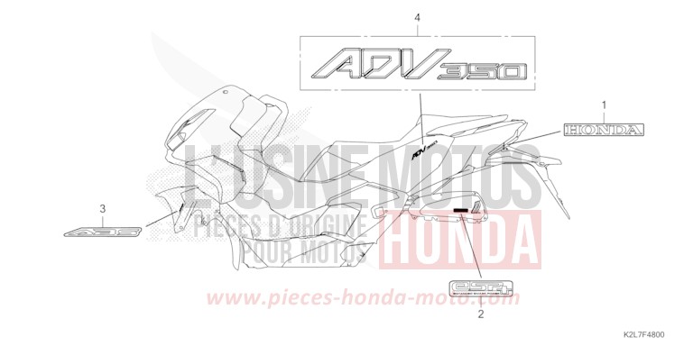 MARKE/EMBLEM von ADV 350 MAT CARNELIAN RED METALLIC (R384) von 2023